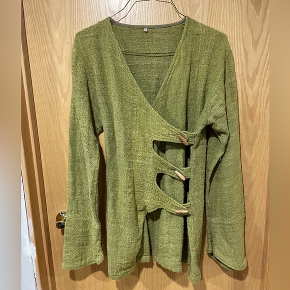 Sweaters - Green Hemp Coatigan